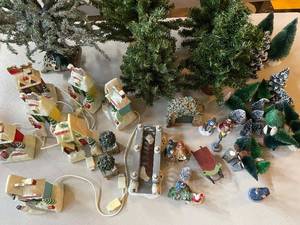 lot 691 image: Holiday Village Collection with Figurines, Trees, and Decor - Department 56 and More