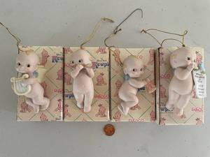 lot 716 image: Set of 4 Enesco Kewpie Musical Angel Ornaments