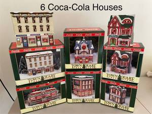 lot 721 image: Set of 6 Coca-Cola Town Square Collection Houses