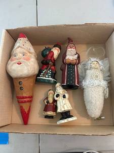 lot 730 image: Set of 6 Handmade Santa and Angel Vintage Christmas Decorations