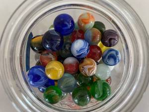 lot 765 image: Collection of Assorted Glass Marbles in Jar