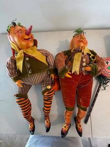 lot 781 image: Set of 2 Vintage Halloween Goblin Plush Dolls