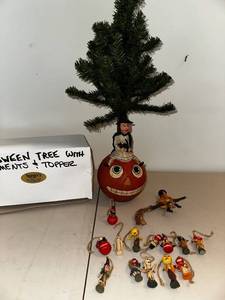 lot 784 image: Halloween Tree with Ornaments and Witch Topper