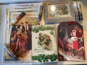 lot 830 image: Collection of Vintage Holiday Prints and Posters with Decorative Wraps
