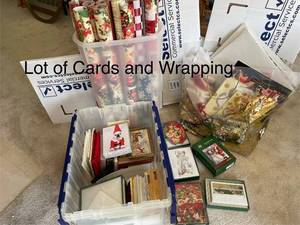 lot 835 image: TAKE WHAT YOU WANT Lot of Holiday Greeting Cards and Wrapping Paper