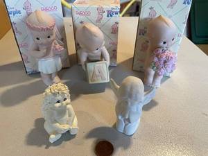 lot 859 image: Set of 5 Enesco Kewpie Angel Figurines with Boxes