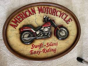 lot 869 image: Vintage Style American Motorcycle Wall Plaque