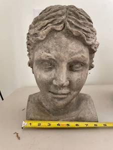 lot 873 image: Decorative Cement Planter Bust with Vintage Appeal