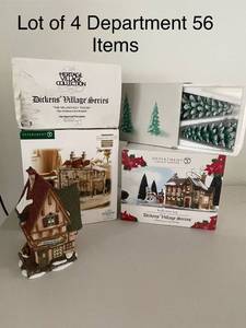 lot 877 image: Lot of 4 Department 56 Dickens Village Series Items