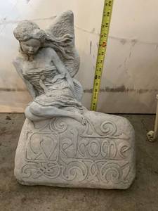 lot 887 image: Concrete Welcome Garden Statue with Angel Design