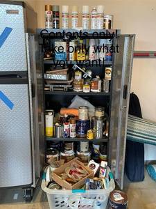 lot 899 image: Contents of Cabinet Assorted Paints, Primers, and Supplies - Take What You Want