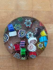 lot 208G image: Colorful Millefiori Glass Paperweight