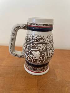 lot 342J image: Vintage Avon Car Series Stein - 1911 Ford Model T & 1936 Stanley Steamer