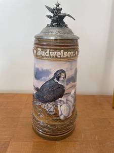 lot 343D image: 1992 Budweiser Birds of Prey Series Peregrine Falcon Stein