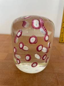 lot 208A image: Murano Style Millefiori Glass Paperweight