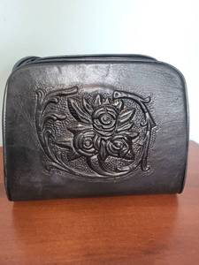 lot 412 image: Leather Handbag with Intricate Floral Embossing