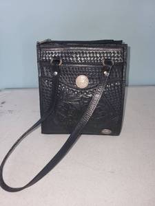 lot 416 image: American West Black Embossed Shoulder Bag