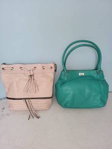 lot 419 image: Set of 2 Womens Handbags - Blush Pink and Teal Green