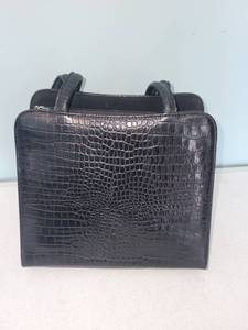 lot 426 image: Enzo Angiolini Black Croc Embossed Handbag