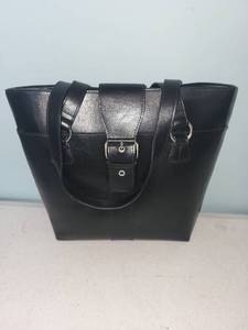 lot 435 image: Black Leather Designer Handbag