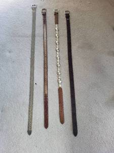lot 482 image: Assorted Collection of 4 Decorative Leather Belts
