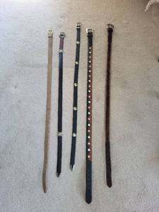 lot 484 image: Collection of 5 Leather Belts with Distinctive Buckles