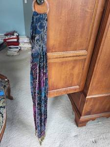 lot 515 image: Collection of 3 Elegant Womens Scarves with Unique Patterns