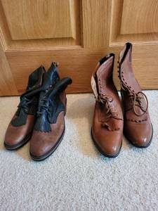 lot 649 image: Set of 2 Pairs Western Leather Boots, Size 10