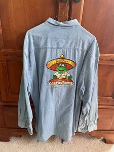 lot 590B image: Seor Froggys Denim Shirt with Mazatln Mexico Embroidery