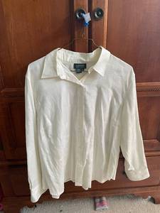 lot 590D image: Lauren Ralph Lauren Womens 3X White Blouse 100% Cotton