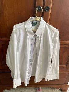 lot 590E image: Lauren Ralph Lauren 3X White Cotton Button-Up Shirt