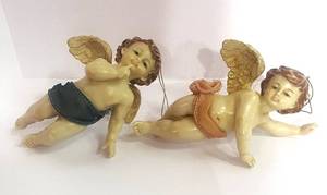 lot 44 image: Pair of Resin Cherub Ornaments