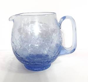 lot 80 image: Vintage Crackle Glass Pitcher Benko