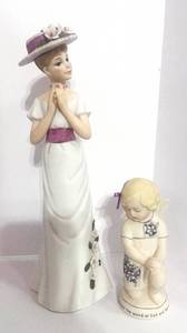 lot 77 image: Vintage Porcelain Enesco Lady Figurine and Homeco Figurine