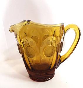 lot 61 image: Vintage Amber Fostoria Coin Pitcher