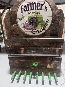 lot 113 image: Handmade Wine Caddy with Opener, Cork Drawer, and Thermometer