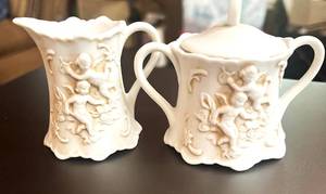 lot 62 image: Antique Lefton Cream and Sugar