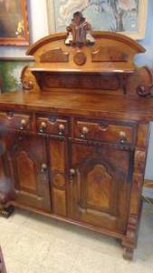 lot 19B image: Turn Of the Century Walnut Buffet. Very Nice. 72 x 62 x 23