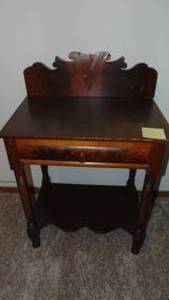 lot 6 image: Empire Style Side Table with Backsplash