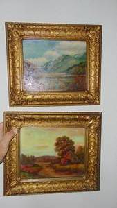 lot 31 image: Pair of Vintage Oils Prints By D. Caggiano. 12x14.5