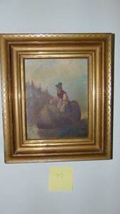 lot 42 image: Vintage Oil Printing. 13 x 15