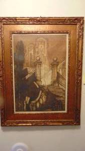lot 44 image: Vintage Signed Etching Print. 22.5 x 29