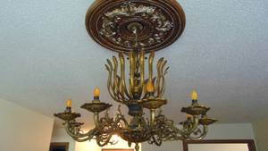 Vintage 29" Round 10 Light Chandlier Comes from Manhattan, NY