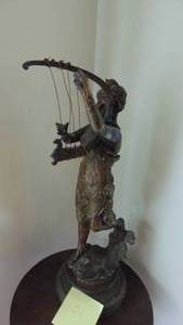 lot 51 image: Vintage 19 Euterpe Metal Statue