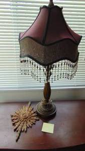 lot 54 image: Table Lamp with Handcrafted Shade and Decor piece