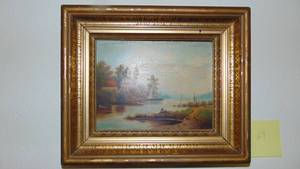 lot 69 image: Vintage Oil Printing. 12x14