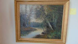 lot 72 image: Vintage Oil Printing by Lalek 21x25
