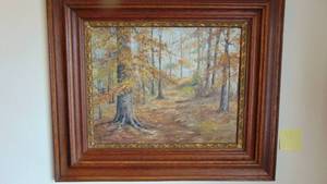 lot 73 image: Vintage Oil Printing by N.L Richard and Frame. 26x30