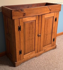 Antique Wooden Dry Sink Cabinet with Rustic Finish