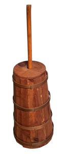 lot 35 image: Vintage Wooden Butter Churn, 37 Tall